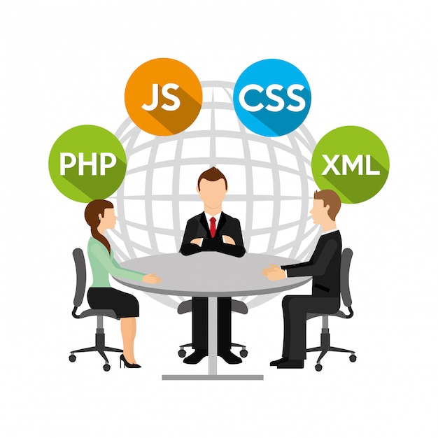 Group of people and programming concept Vector | Premium Download