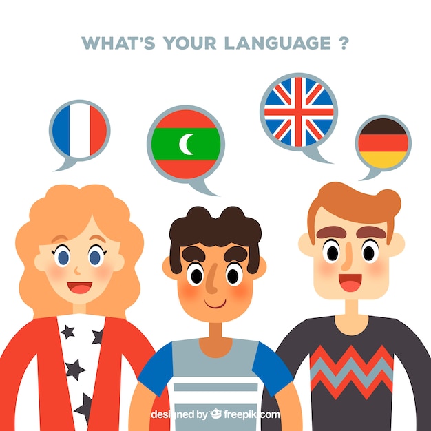 Free Vector | Group of people speaking different languages with flat design