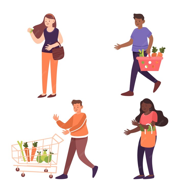 Free Vector | Group of people with food concept