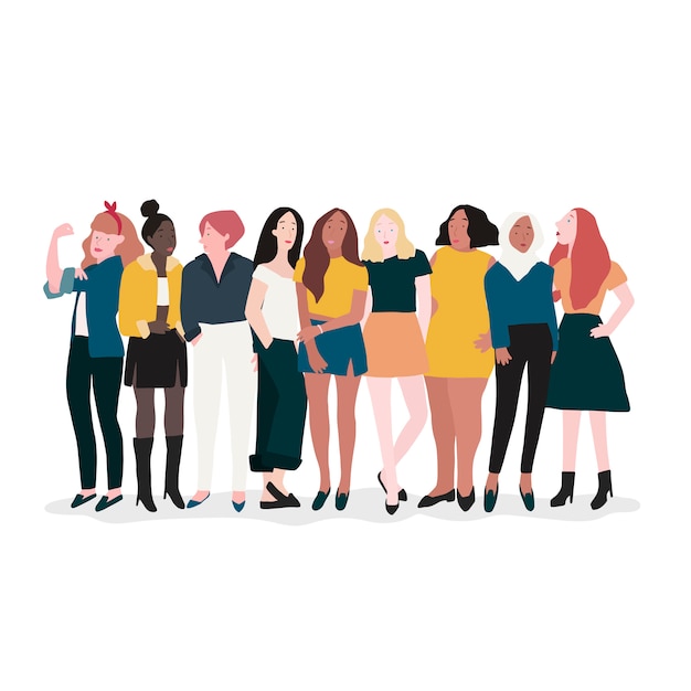 Free Vector Group Of Strong Women Vector