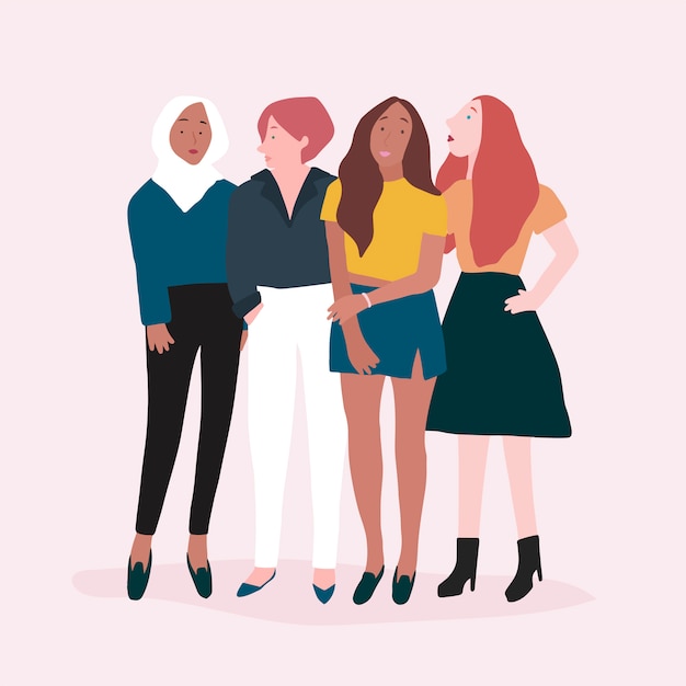 Download Group of strong women vector | Free Vector