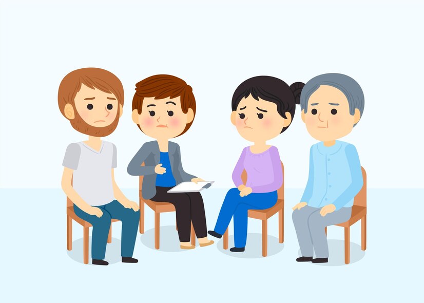 Free Vector | Group therapy concept