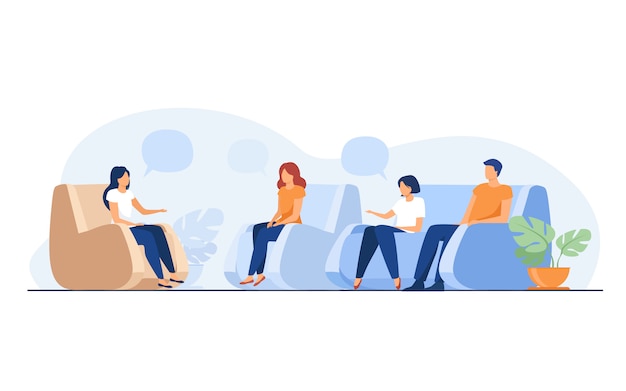 Group therapy and support concept Free Vector