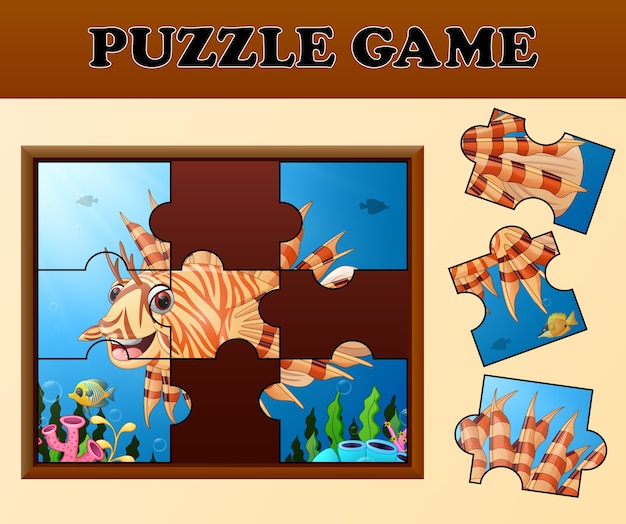 Premium Vector | Grouper in undersea with puzzle concept