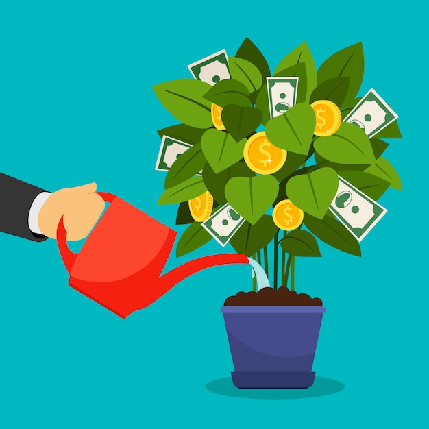 Download Growing money tree Vector | Premium Download