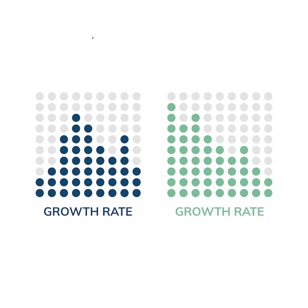 Growth rate chart infograph vector Free Vector