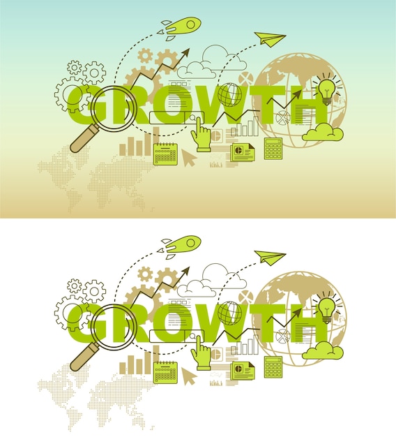 Premium Vector | Growth website banner design concept