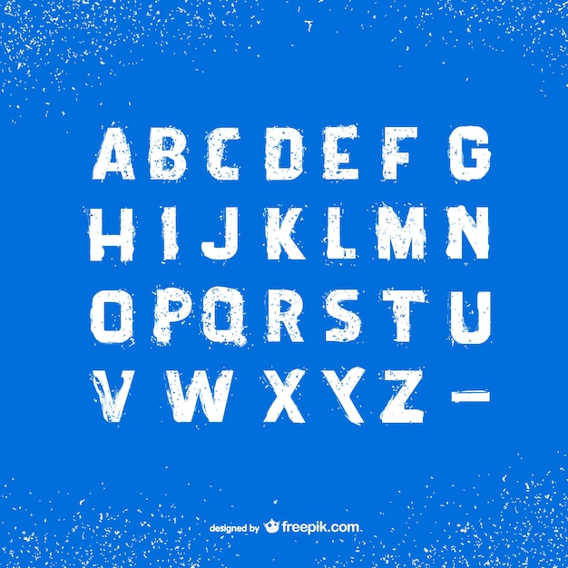 Grunge alphabet font