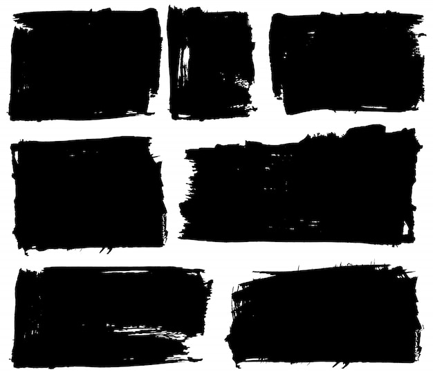 Grunge black background set Premium Vector