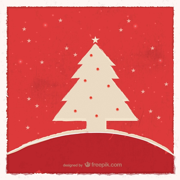 Grunge Christmas card with tree