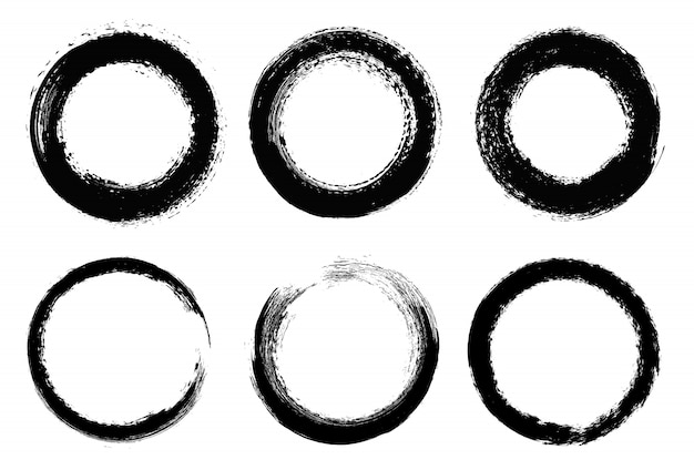 Premium Vector | Grunge circles set