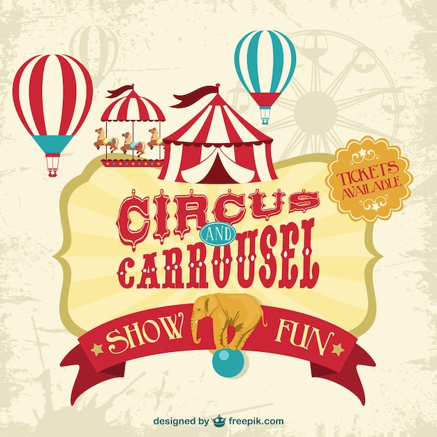 Grunge circus tent and air balloons Vector | Free Download