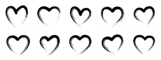 Download Grunge heart shape. hand drawn | Premium Vector
