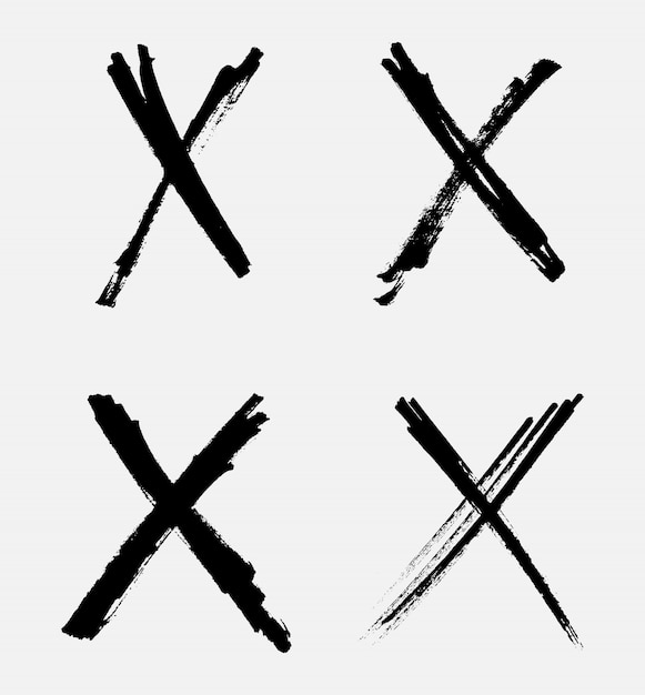 Grunge Letter X Icons Vector 