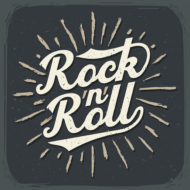 Premium Vector | Grunge poster with rock and roll lettering