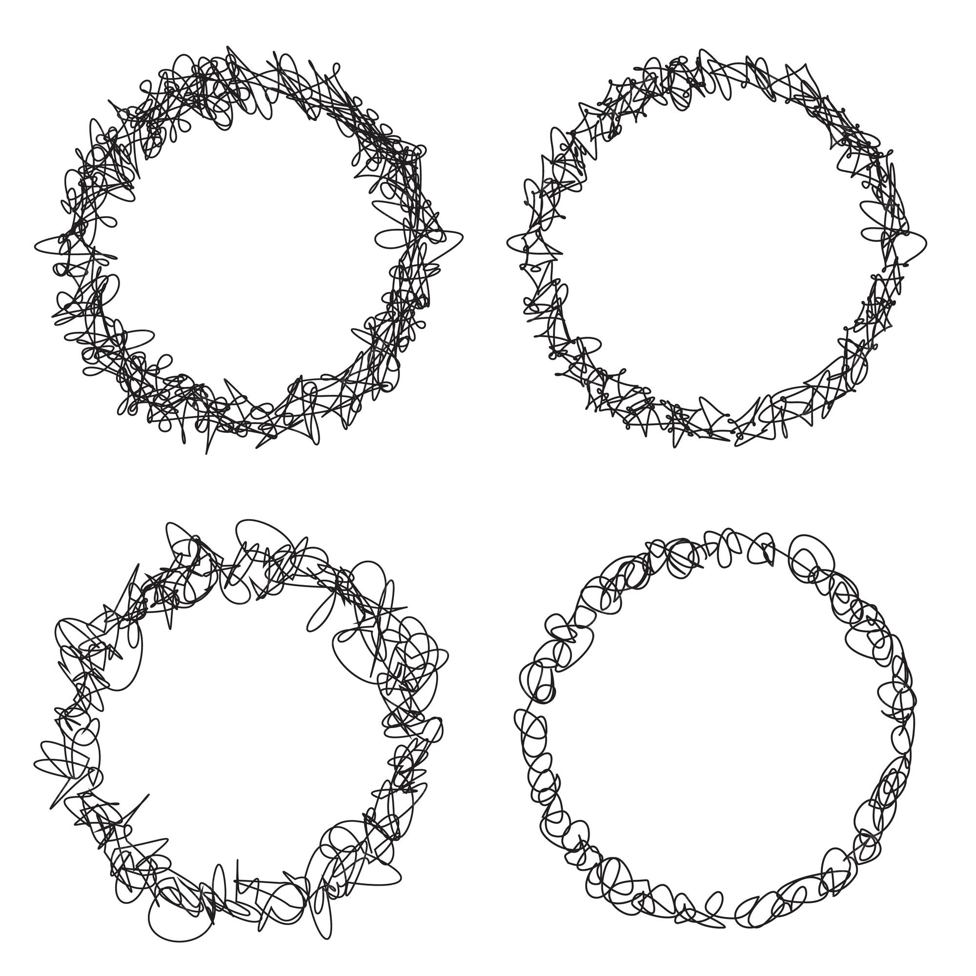 Premium Vector Grungy Round Scribble Circle Isolated On White Background