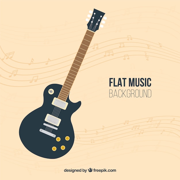 Download Guitar background in flat design Vector | Free Download