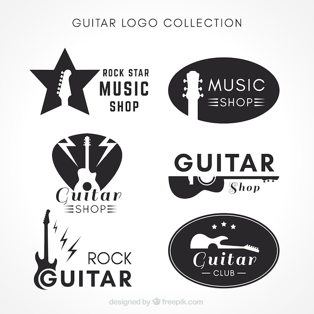 Guitar Logo Collection Free Vector