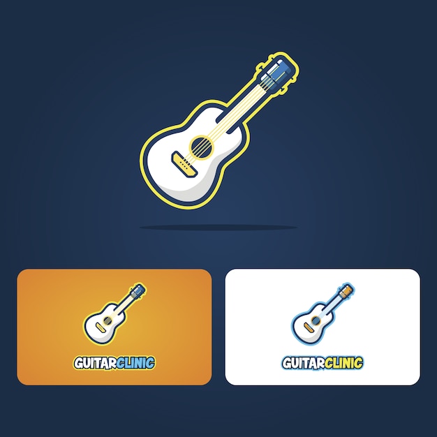 Guitar logo design | Free Vector