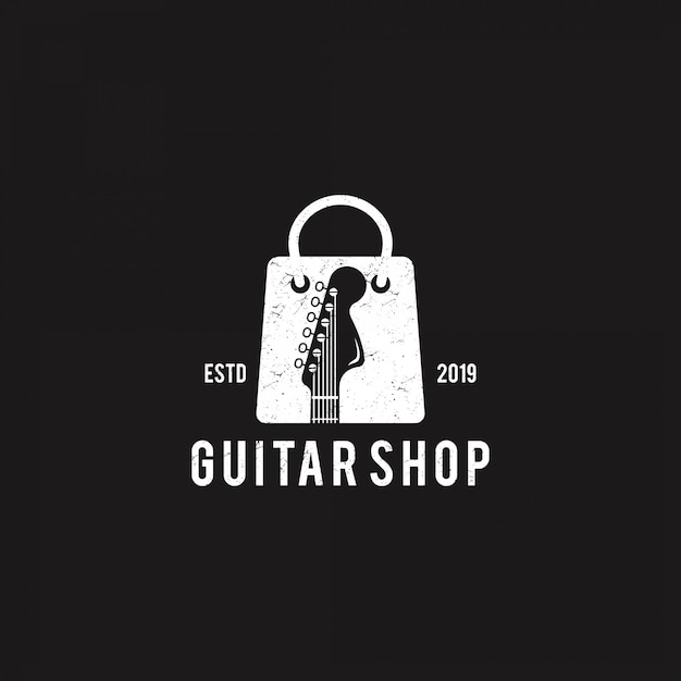 Download Free Guitar Shop Logo On Black Background Premium Vector Use our free logo maker to create a logo and build your brand. Put your logo on business cards, promotional products, or your website for brand visibility.
