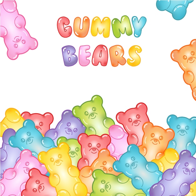 Gummy bears background Vector | Premium Download