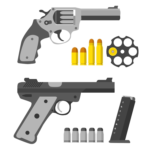 Download Gun bullets in flat design | Premium Vector