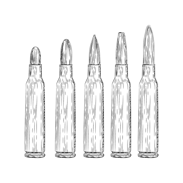 銃弾のイラストベクトル プレミアムベクター