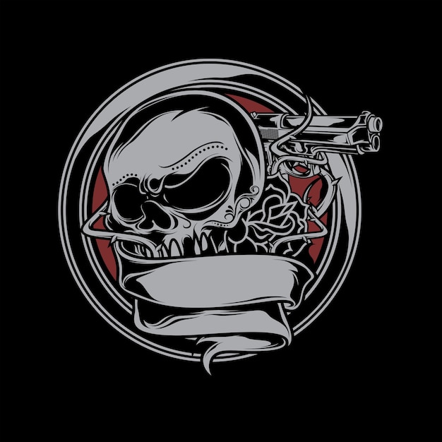 Premium Vector | The gun skull