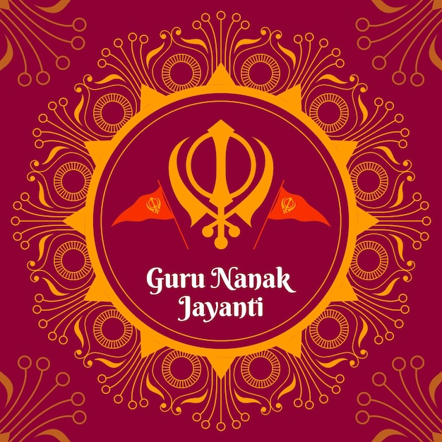 Free Vector | Guru nanak jayanti flat design background