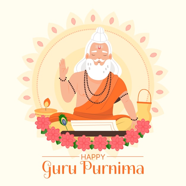 Free Vector Guru purnima celebration illustration