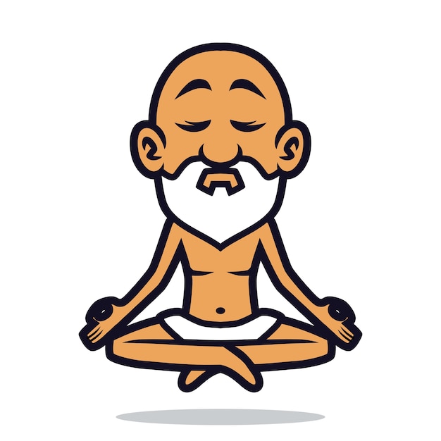 Guru yoga mascot design Vector | Premium Download