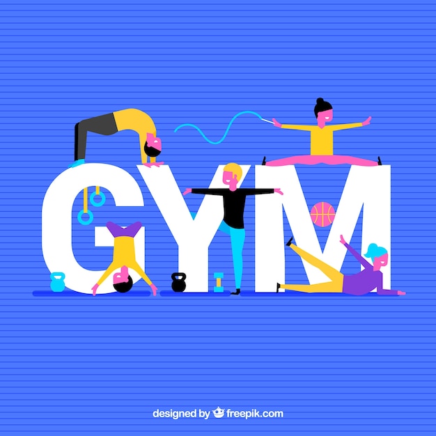 Gym background with colorful people Vector | Free Download