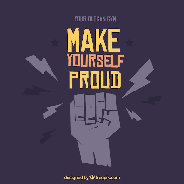 Gym background with inspirational phrase Free Vector