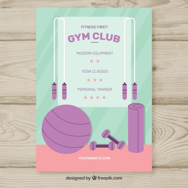 Gym center flyer with different
activities