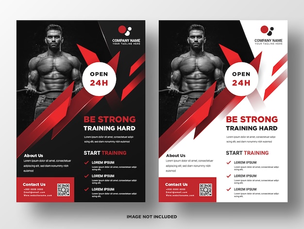 Gym fitness promotion flyer template Premium Vector