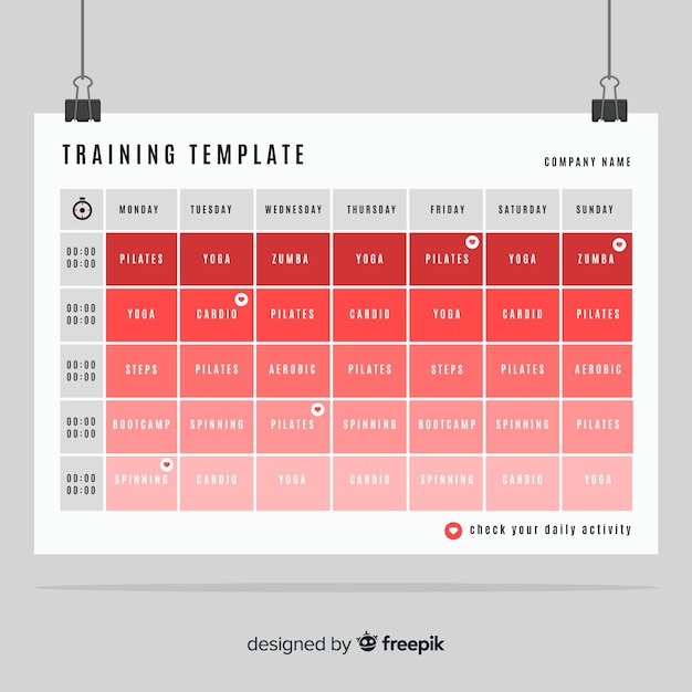 Daily Workout Schedule Template from image.freepik.com