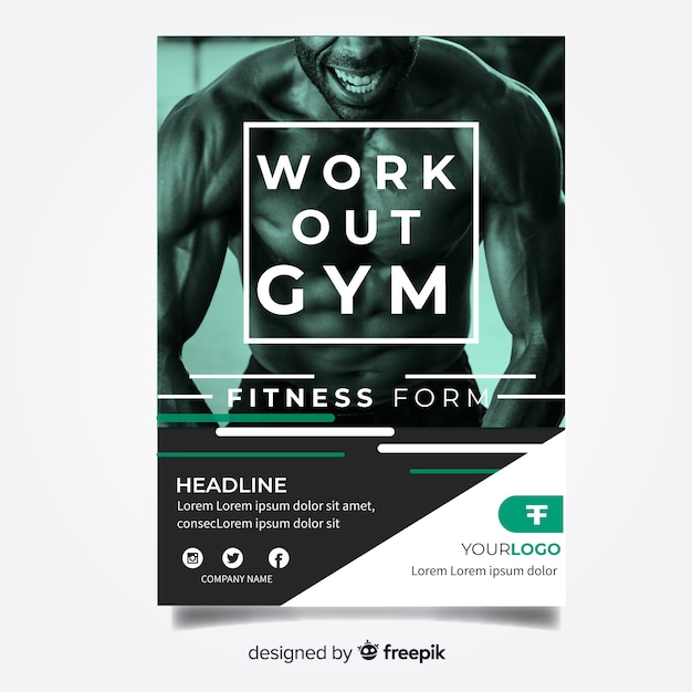Gym flyer template Free Vector