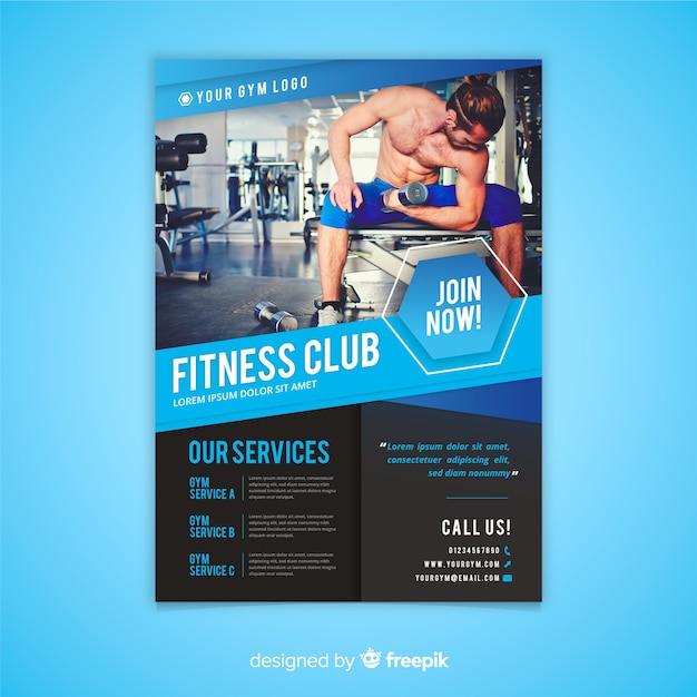 Free Vector Gym Flyer Template