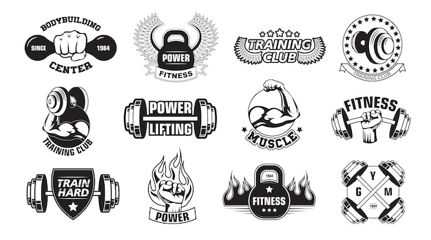 Download Free Gym Retro Logos Set Free Vector Use our free logo maker to create a logo and build your brand. Put your logo on business cards, promotional products, or your website for brand visibility.
