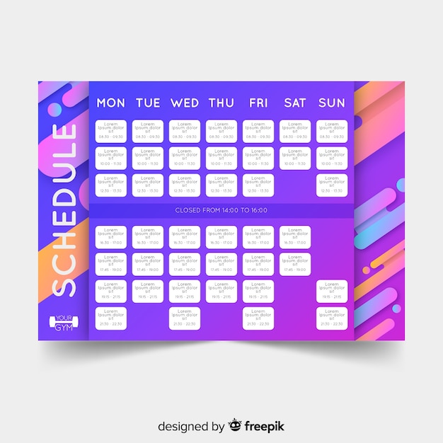 free-vector-gym-schedule-template