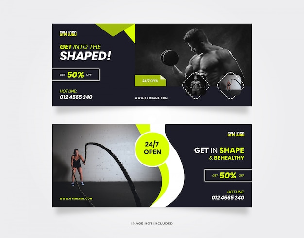 Premium Vector Gym Web Banners Template