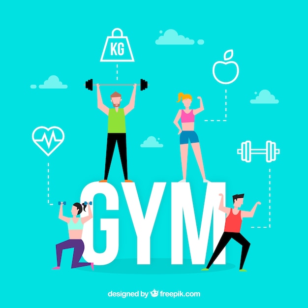 free-vector-gym-word-concept