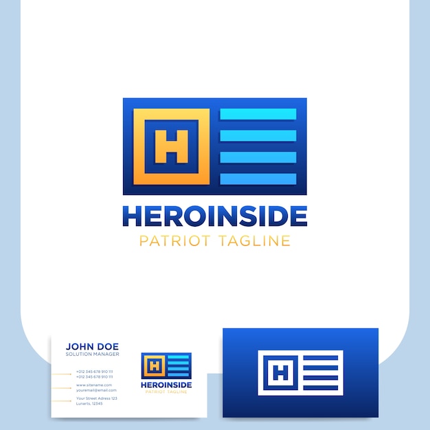 Download Free H Letter Logo In Square And Flag Template With Business Card Premium Vector Use our free logo maker to create a logo and build your brand. Put your logo on business cards, promotional products, or your website for brand visibility.