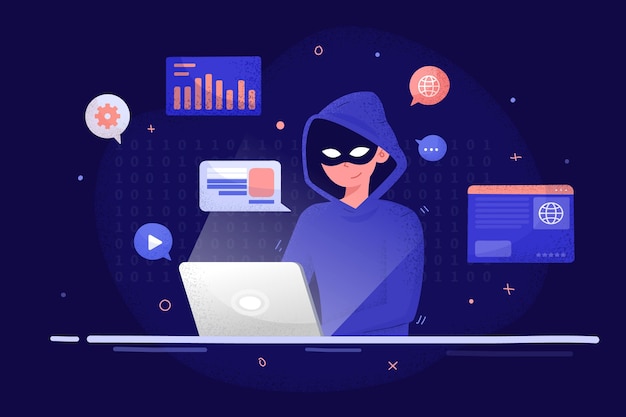 Download Hacker activity illustrated | Free Vector