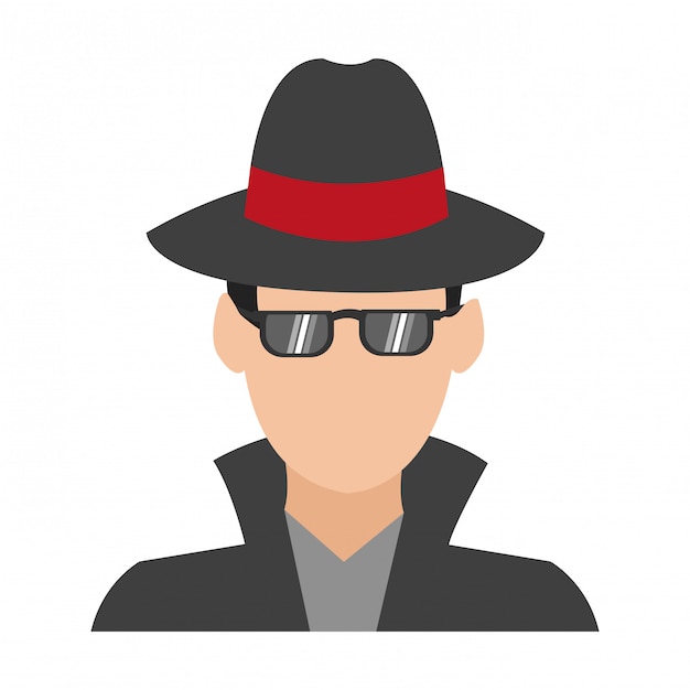 Premium Vector | Hacker thief avatar