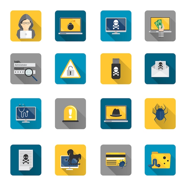 Download Hacking icons collection Vector | Free Download