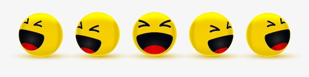 Premium Vector Haha Funny Emoji For Social Network Or Happy And Laughing Emoticons