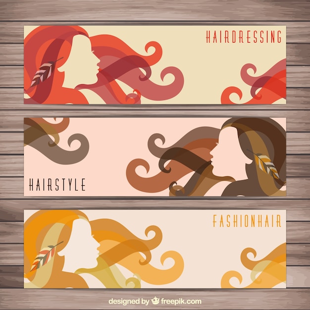 Hairdressing Banners Free Vector