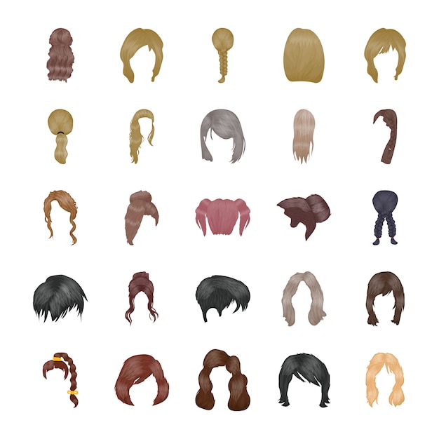 Premium Vector | Hairstyle icons set