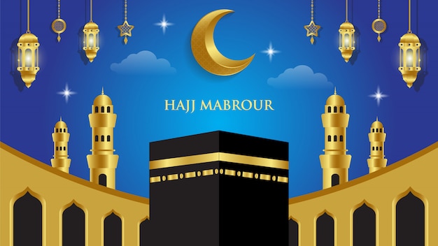 Premium Vector | Hajj mabrour islamic background